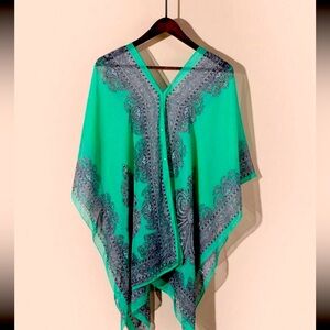Paisley Print Chiffon Bikini
Cover Up Lightweight
Breathable Open Front Shawl